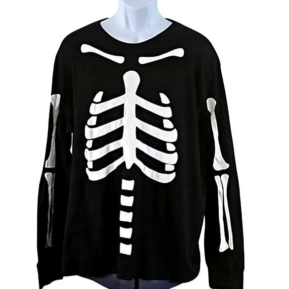 NWOT Target Men’s Black Long Sleeve T-Shirt Back Skeleton Graphic Print Size XL - Picture 3 of 6
